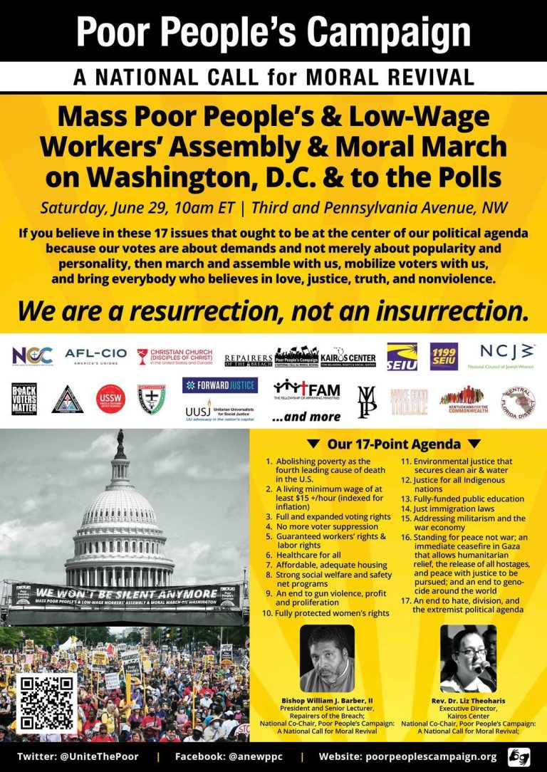 Mass Poor People’s & Low-Wage Workers’ Assembly & Moral March on Washington, D.C. & to the Polls